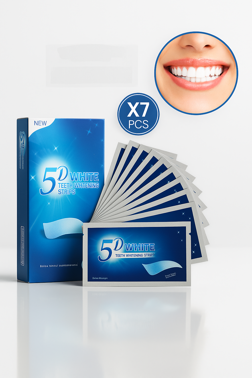 ✨ Bandas Blanqueadoras Dental 5D  X7 Pares – Sonrisa Perfecta ✨